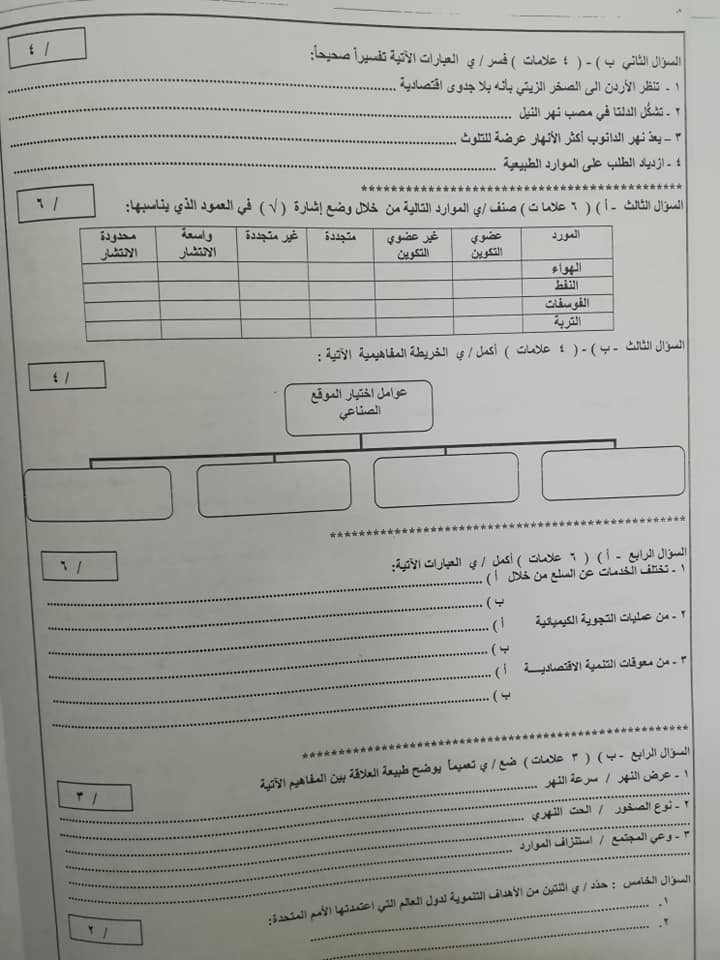 Mzk2ODUx18 بالصور نموذج A وكالة امتحان الجغرافيا و التربية الوطنية النهائي للصف العاشر الفصل الاول 2018